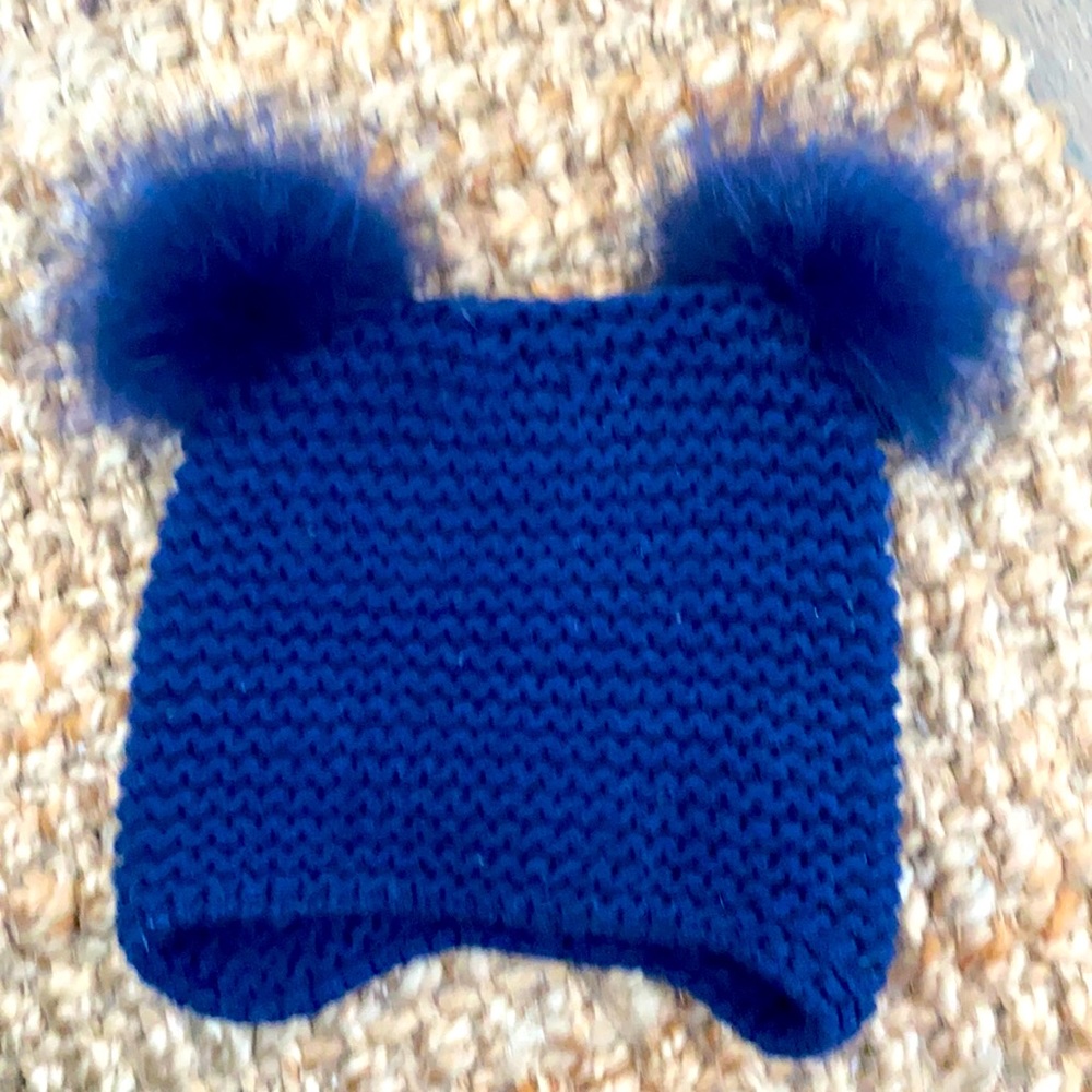 Blue knitted beanie